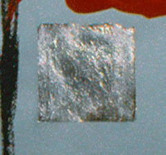 "Two Horses", drawing in rich blues and reds