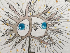 “Smoke 31” swirls surreal, playful figures in turquoise and green