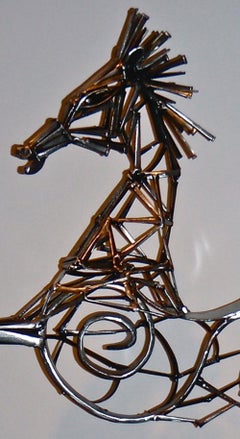 "Rhaebus, War Horse", welded steel steed,  invokes a monumental scale