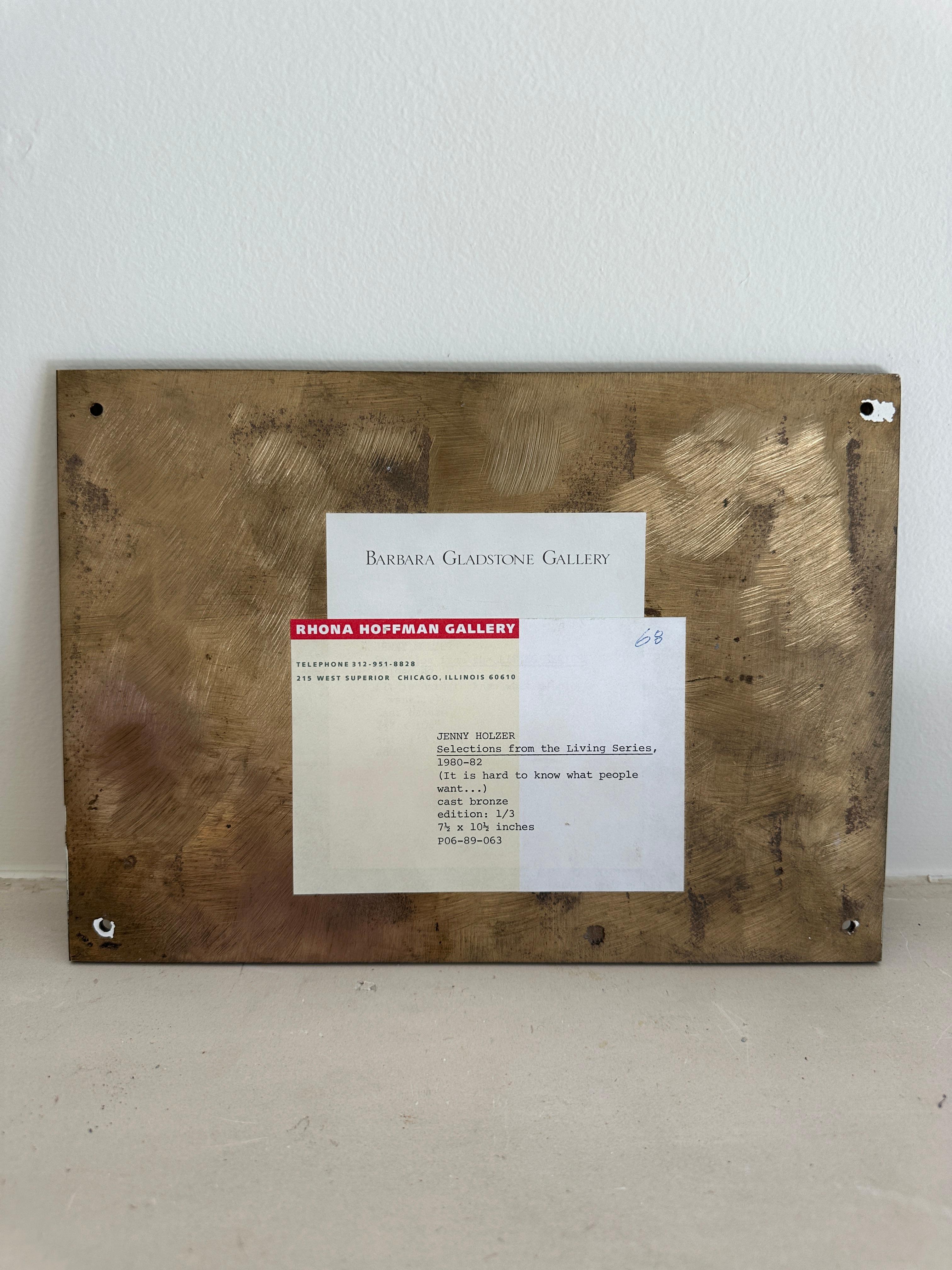 Edition of 3

Acquired by current owner from Sotheby's Sale in 2021

Other works from this series have been acquired by The Whitney Museum of American Art, MOMA, National Gallery of Art, MFA Boston and Museo Guggenheim Bilbao to name a few.