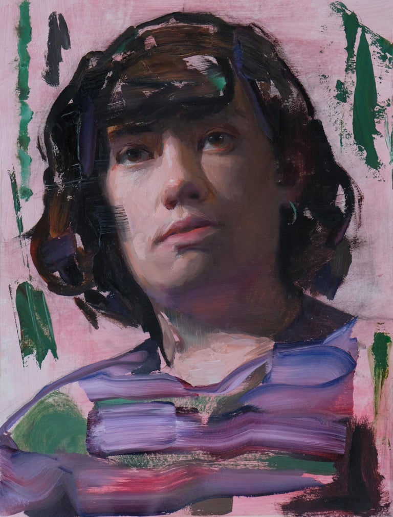 Lucas Bononi Figurative Painting - Victoria (portrait abstract figurative oil painting contemporary realism art