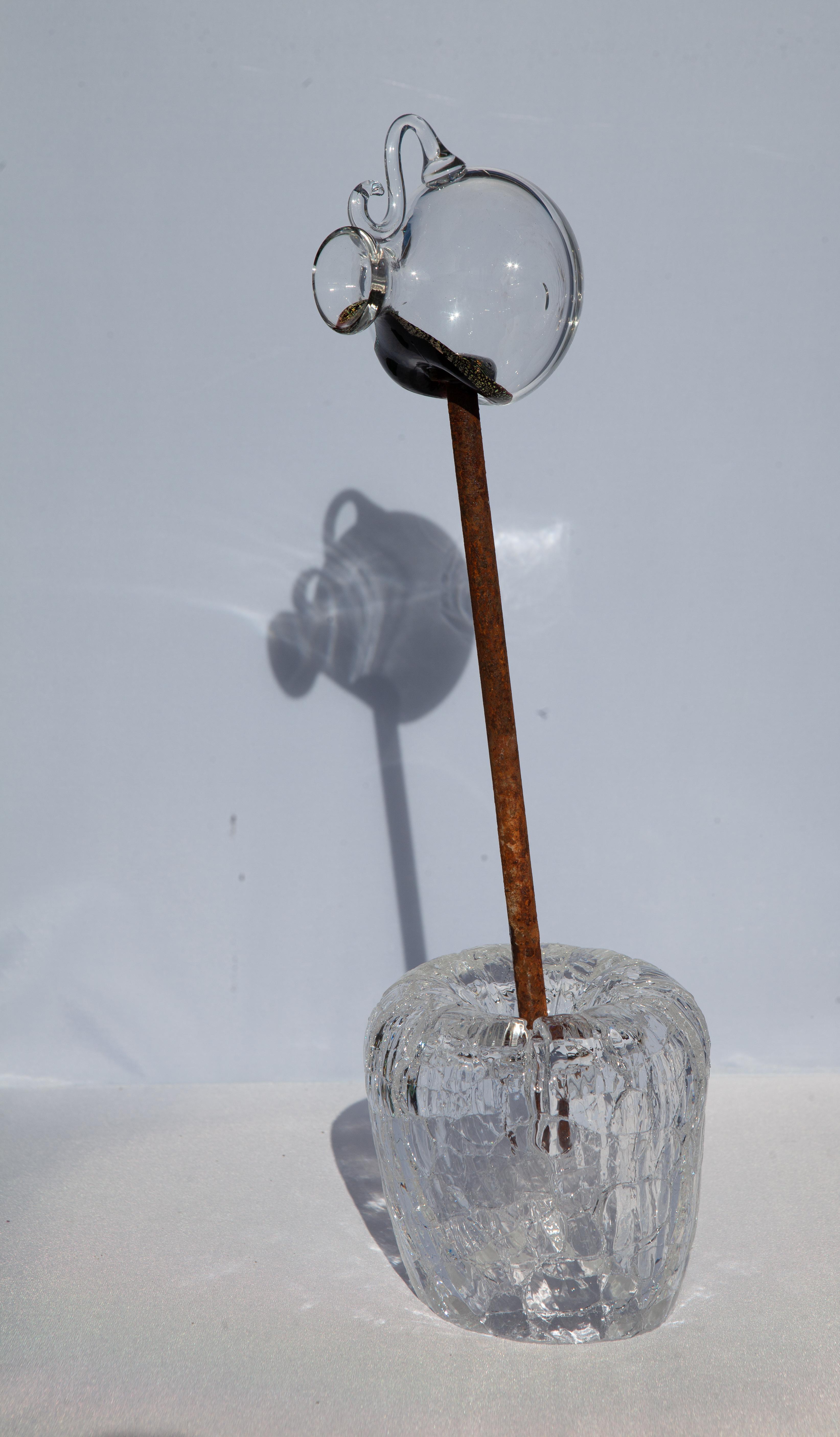 Frozen in Motion (blown glass Venetian nail craft organic rust table top object) - Mixed Media Art by Robert Burch