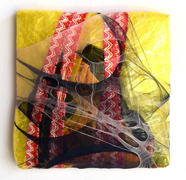 Anna Lena Sauer Wall Pillow 9 Yellow Black Puffy Fabric Abstract
