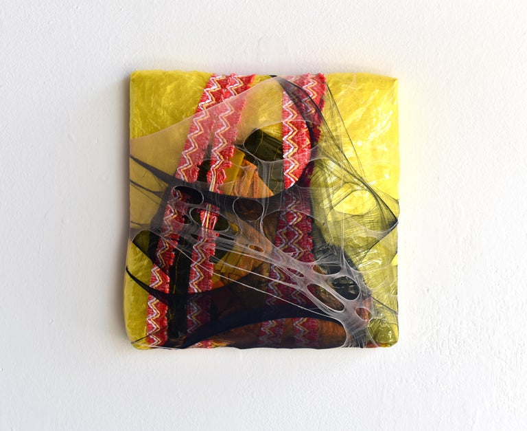 Anna Lena Sauer Wall Pillow 9 Yellow Black Puffy Fabric Abstract