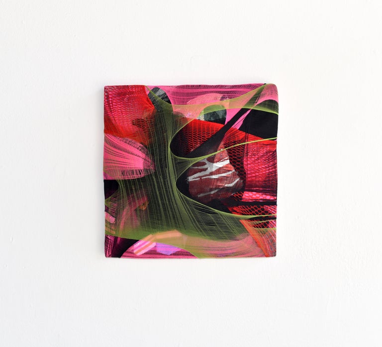 Anna Lena Sauer Wall Pillow 1 Red Abstract Fabric Painting Pink Contemporary Wall Sculpture For Sale At 1stdibs