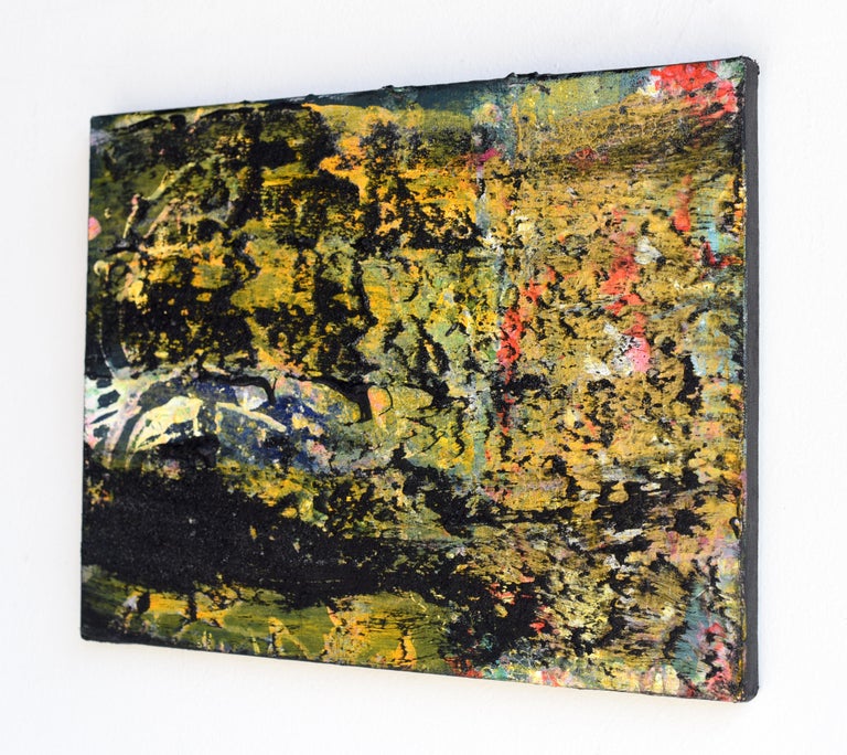 Anna Lena Sauer Burn Gold Yellow Black Scraped Abstract