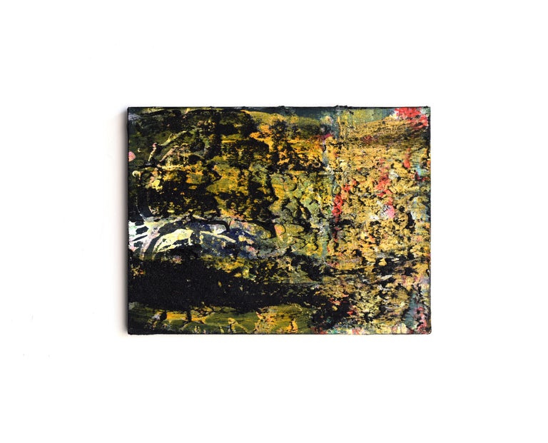 Anna-Lena Sauer - Burn Gold (yellow black scraped abstract painting ...