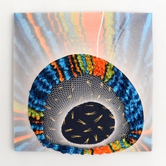 Wall Pillow 3 (abstract wall sculpture, contemporary textile painting, fabric)