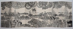 Journey #35 (monochrome grey noir pen drawing wood detailed oriental dansaekhwa