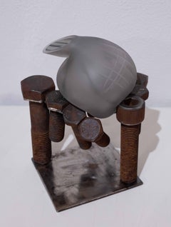 Bolt Study (blown glass design craft steel organic texture metal sculpture rust)