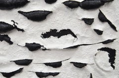 Z (Lucio Fontana pittura ad olio astratta contemporanea impasto nero bianco)