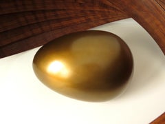 Inner Fragility (wood walnut bronze bird nest abstract art sculpture pedestal)