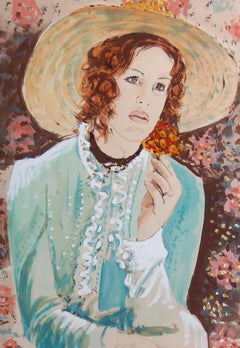 Vintage Arie Azene (German 1934); Portrait Of A Lady; watercolor