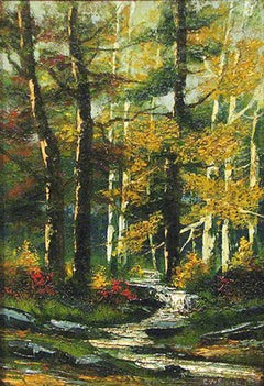 C.W. Schlott (American early 20th c); Forest Interior; oil on canvas