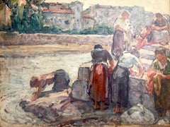 Mischa Askenazy (1888 - 1961); Along the Arno - Florence; oil on board