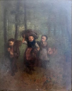 Jean-Baptiste Camille Corot (French 1796 - 1875);  Le Retour; oil on panel
