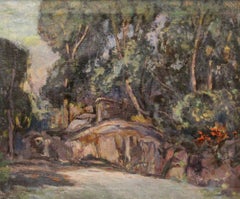 Mary E Evarts (American 1863 - 1933); Early American Landscape; oil on linen