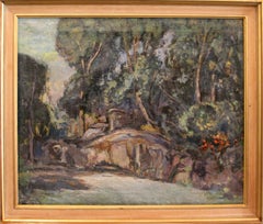 Mary E Evarts (American 1863 - 1933); Early American Landscape; oil on linen