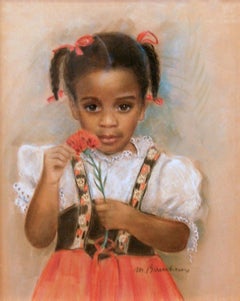 Monique Baudaux (Belgian 1931 - 2009); Abby; pastel on paper