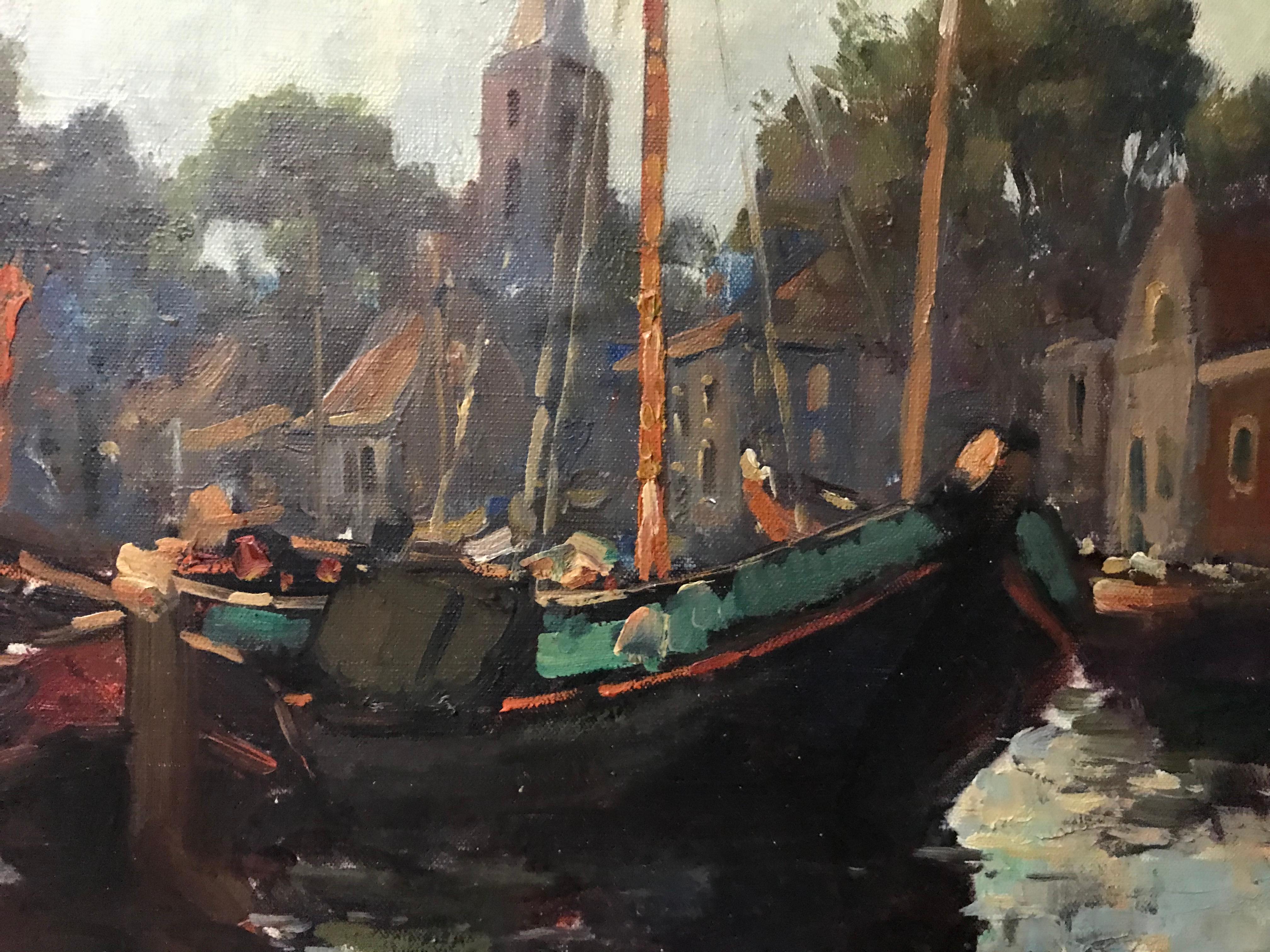 Havengezicht - Painting by AJC Manuel