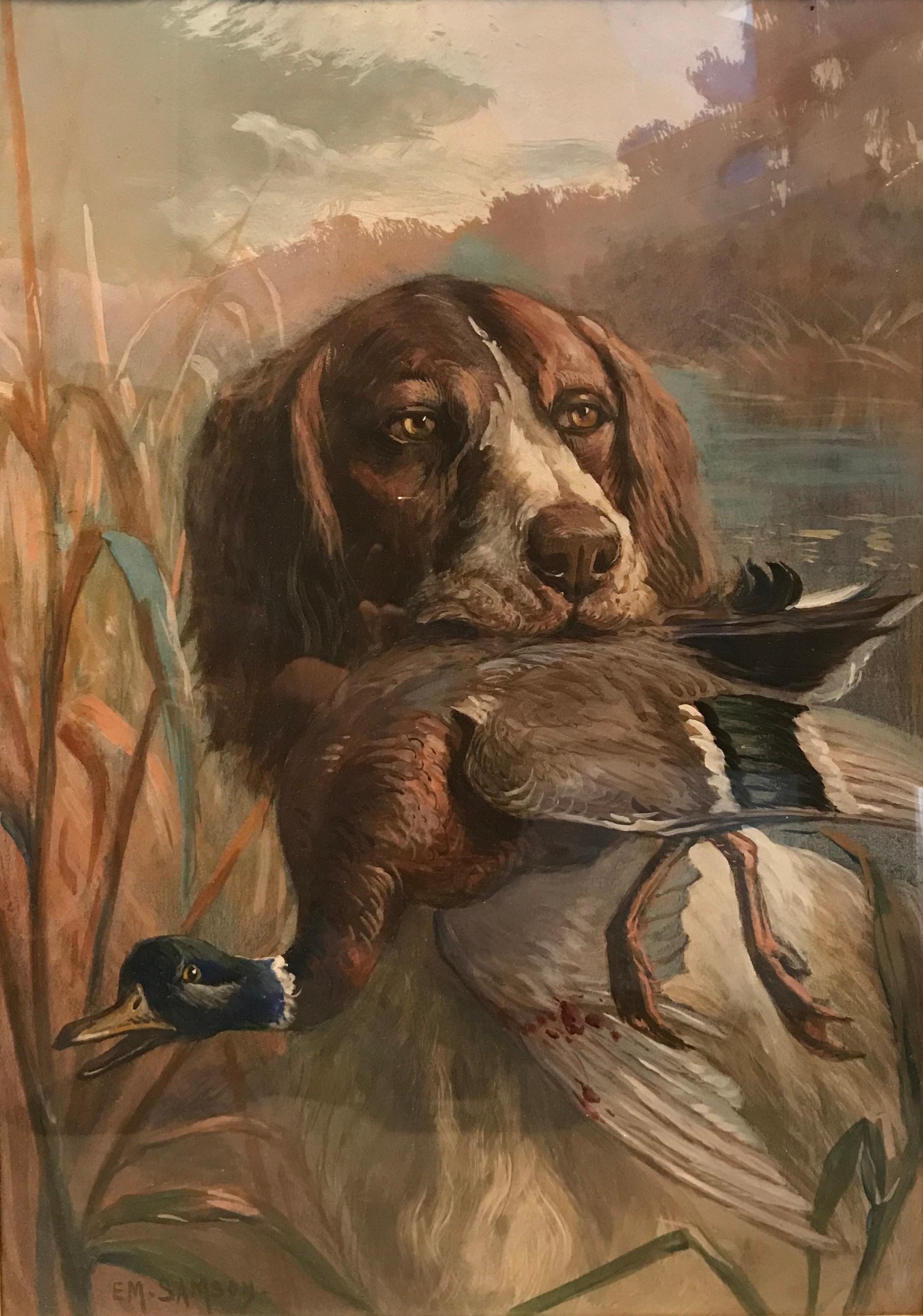 E.M. SAMSON Animal Painting - Hunting Dog