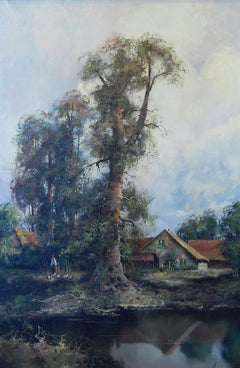 River Landscape With A House