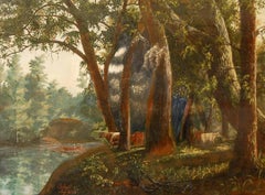Early American Landscape with cows
