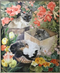 Vintage Phyllis Londraville (American 1920 - 2002); Our Cats; watercolor