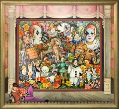 Vintage Phyllis Londraville (American 1920 - 2002); Send in The Clowns; acrylic on board
