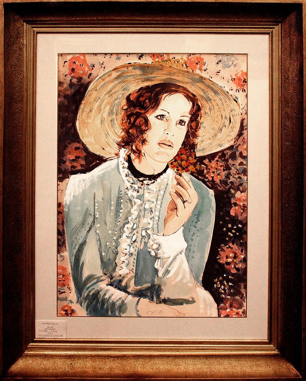 Arie Azene (German 1934); Portrait Of A Lady; watercolor For Sale 1