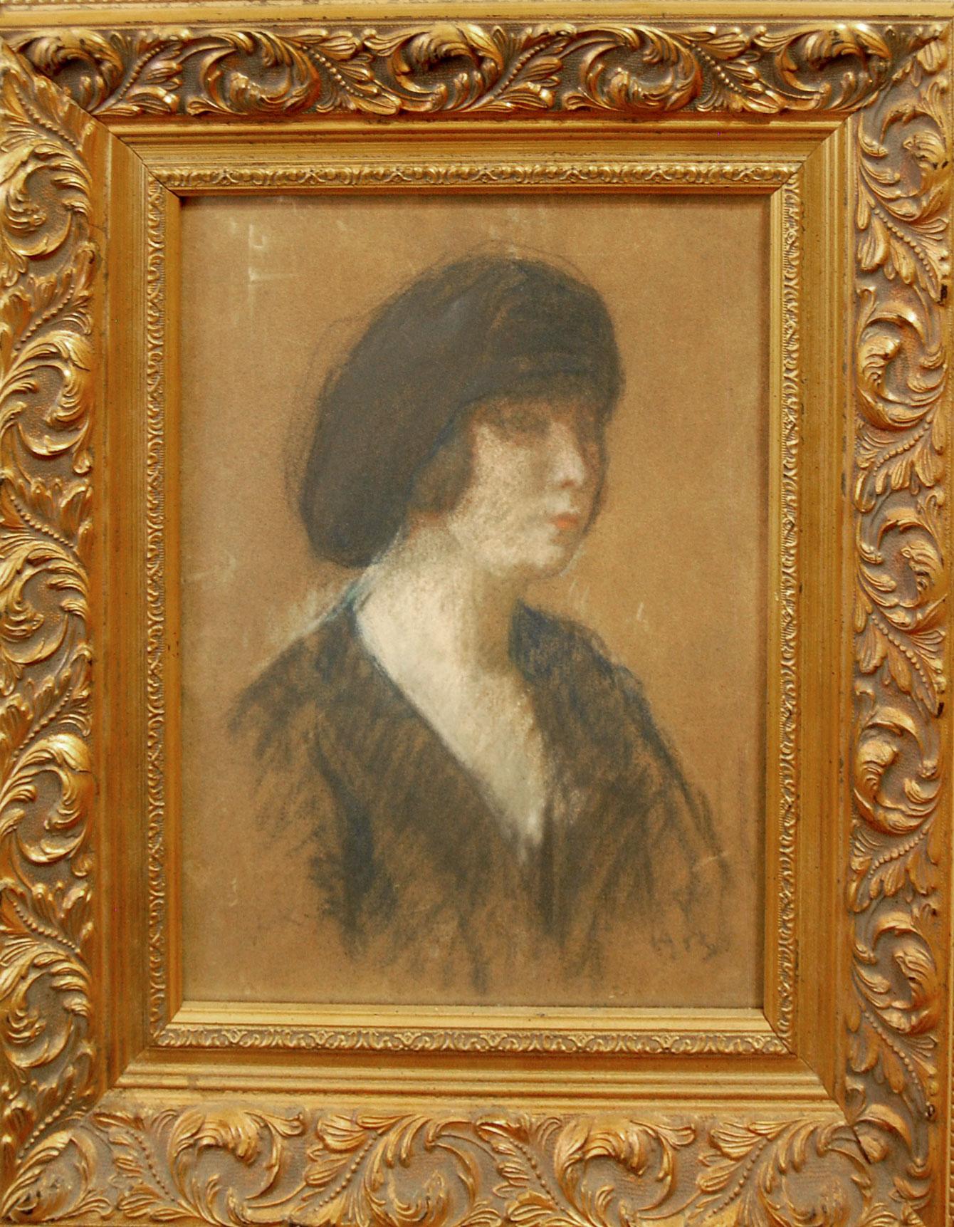 Louis Kronberg (American 1872 - 1965); Portrait; pastel on paper For Sale 1
