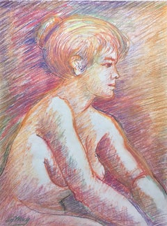 Vintage Harry LeMay (American 20th c); Nude with Blonde Hair; pastel on paper