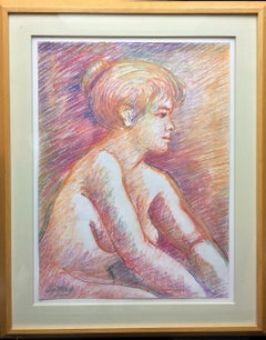 Harry LeMay (American 20th c); Nude with Blonde Hair; pastel on paper