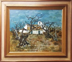 Marc Chapaud (French 1941); Chapelle et Oliviers Espagne; oil on canvas