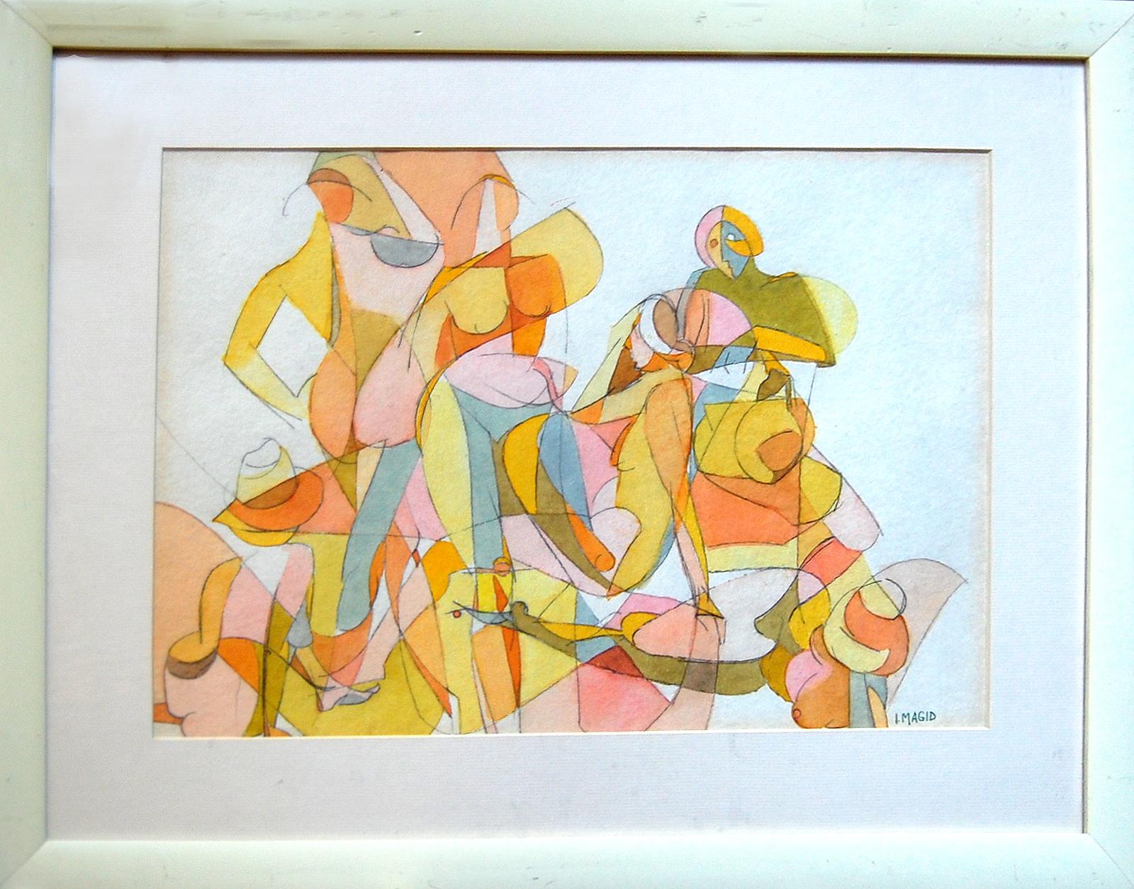 Irma Magid (American 1909 - 2003); Figures; watercolor on paper; For Sale 1