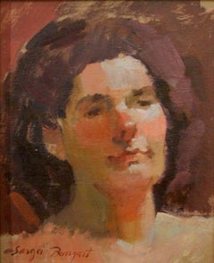 Sergei Bongart (Russian 1918 - 1985); Portrait; oil on board