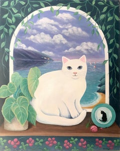 Anne Briggs (British 20th c); Ocean Cat; oil on canvas