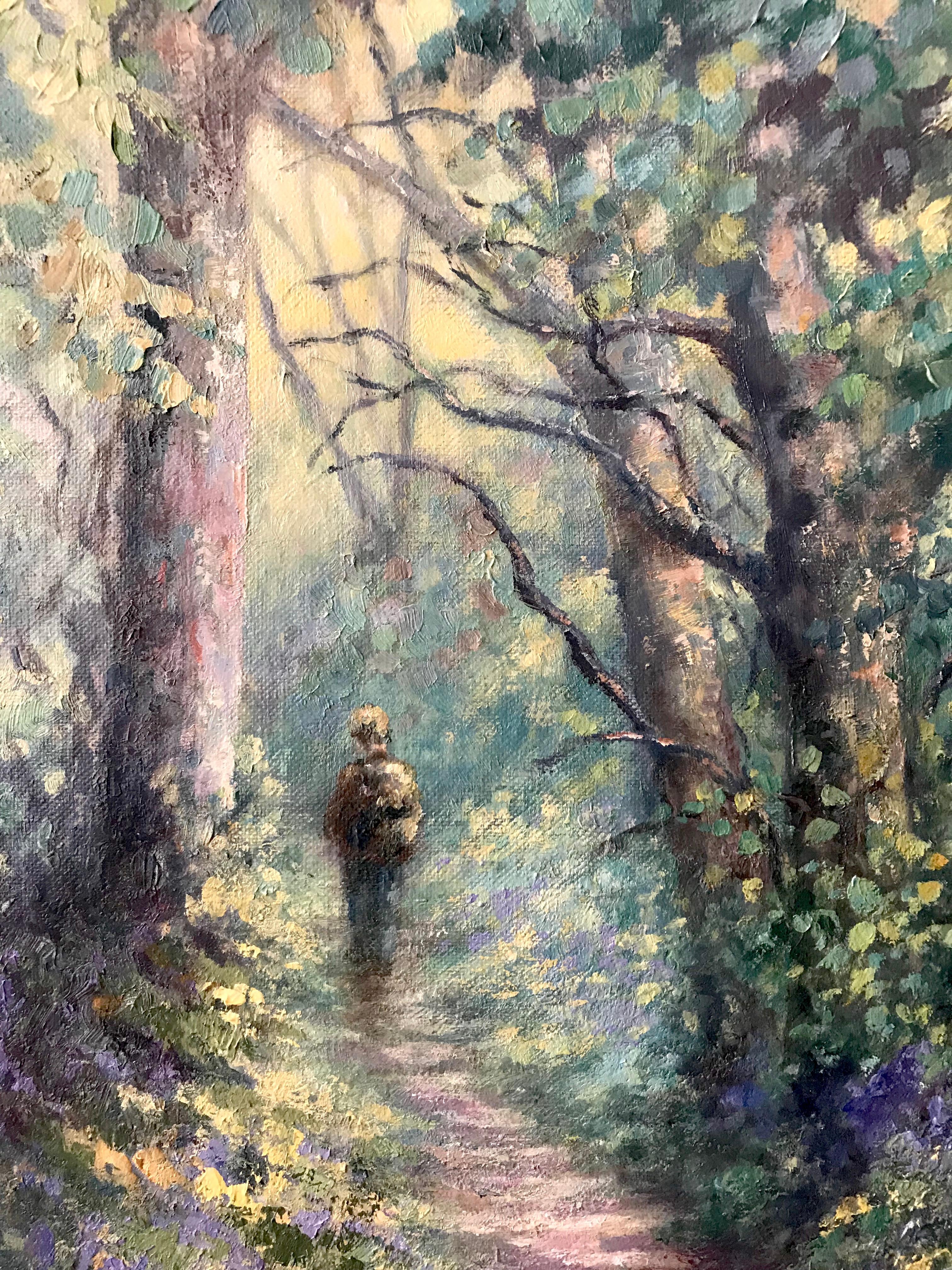 Anne Briggs (British 20th c); Forest Paths; oil on canvas For Sale 1