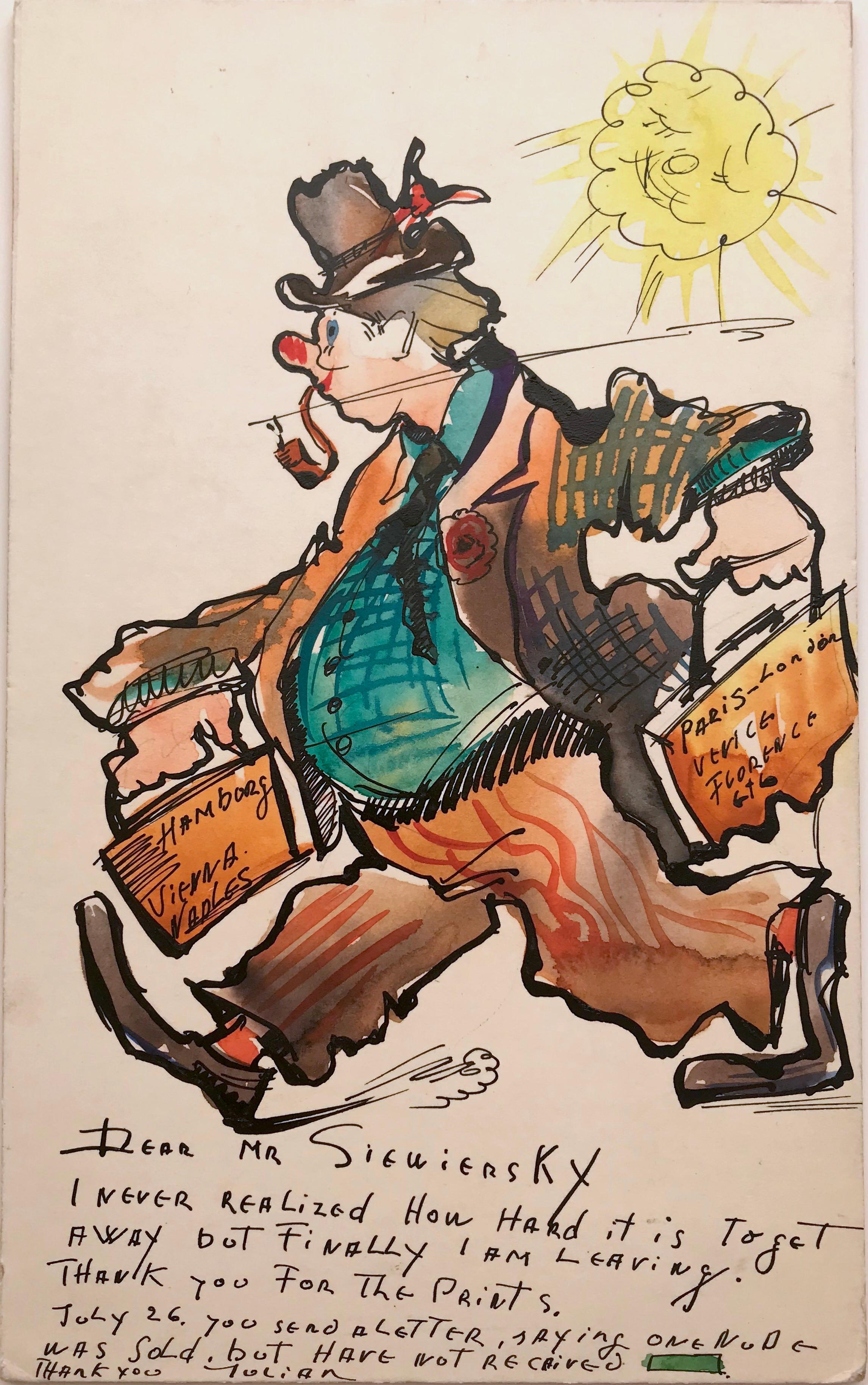 Julian Ritter (American 1909 - 2000); Three postcards; watercolor, ink on board; For Sale 3