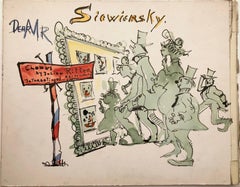 Julian Ritter (American 1909 - 2000); Five drawings; watercolor, ink on board;