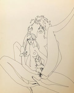 John Boyce (American 1938); Erotic drawing 4; ink on paper;