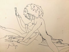 John Boyce (American 1938); Erotic drawing 7; ink on paper;