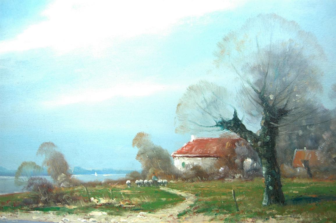 Helmut Reuter (German 1913 - 1985); The Country House; oil on canvas For Sale 1