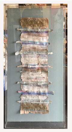 Chuck Davison; Paper relief II; mixed medium mounted on canvas