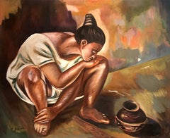 Armando Campero (Mexican 1930); after Raul Anguiano, Alfareral; oil on canvas;
