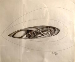 Wifredo Lam (Cuban 1902 - 1982); Abstract 3; pencil on paper