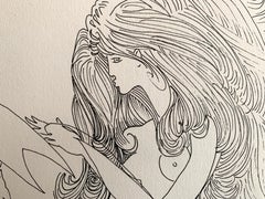 John Boyce (American 1938); Girl; ink on paper;