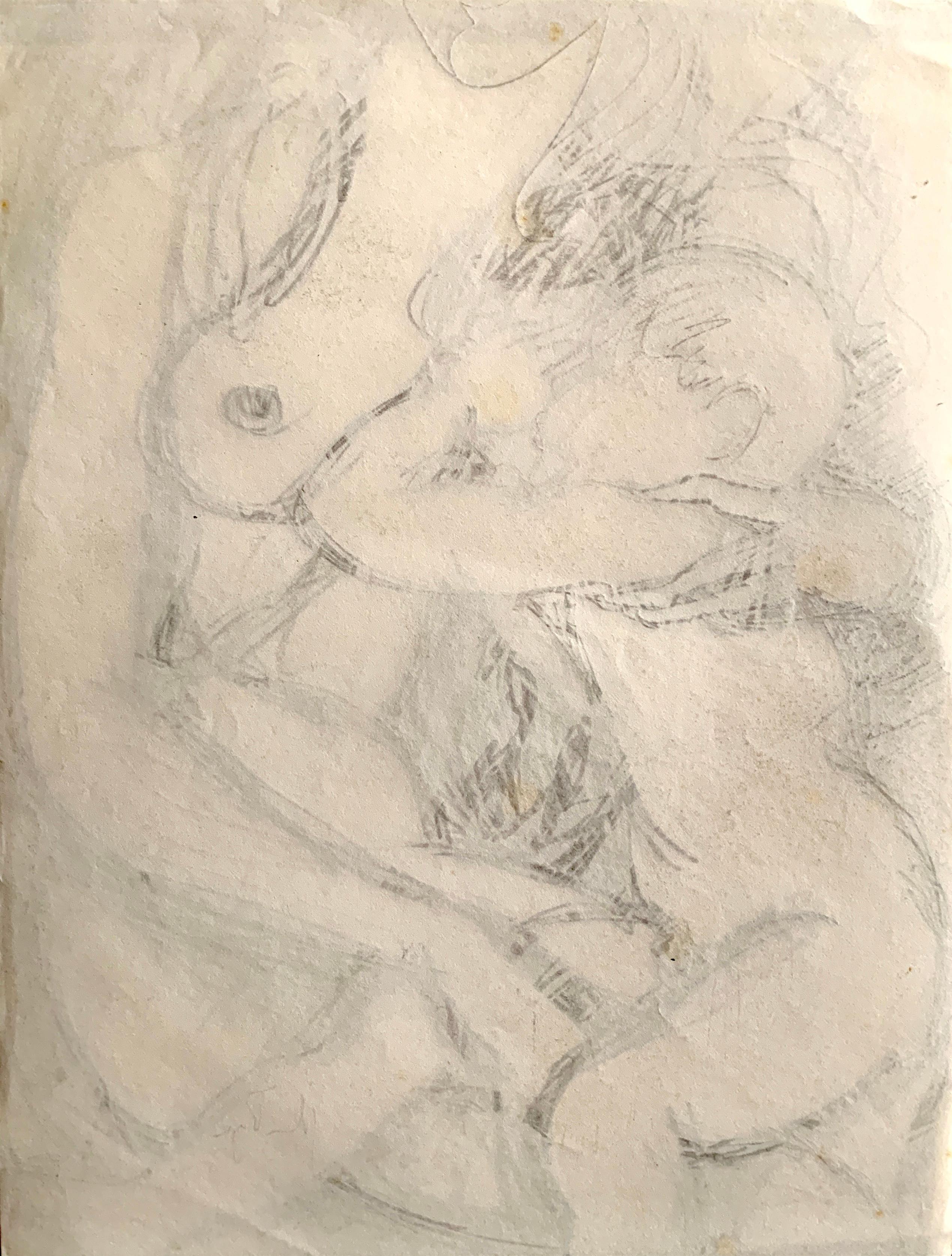 John Boyce (American 1938); Breast feeding; pencil on paper; For Sale 3