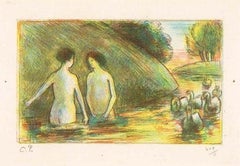 BAIGNEUSES GARDEUSES D'OIES (Bathing Women Tending Geese)