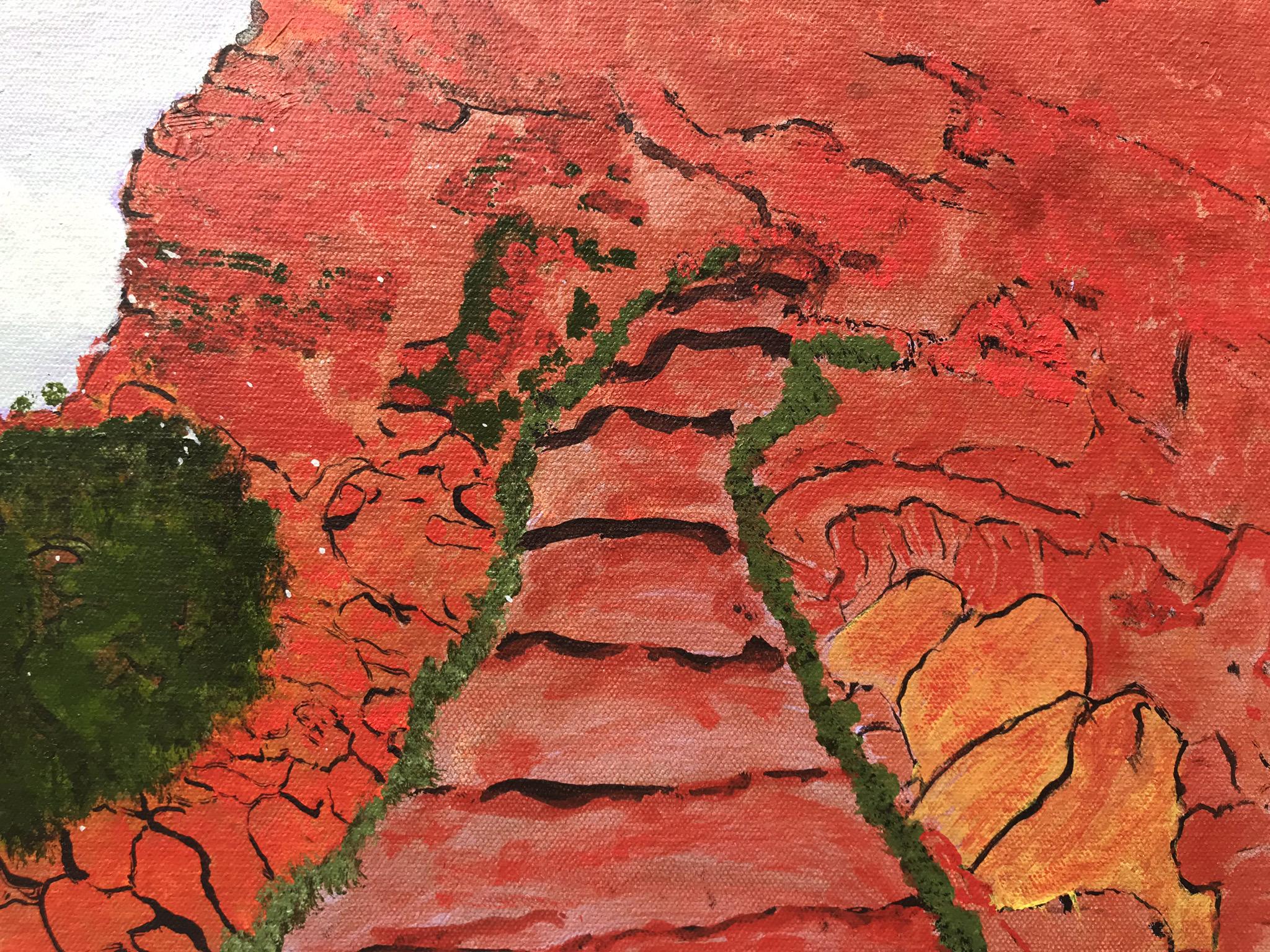 Ngakgunalikujarra, vibrant landscape painting of Western Australian desert - Brown Figurative Painting by Victor Burton